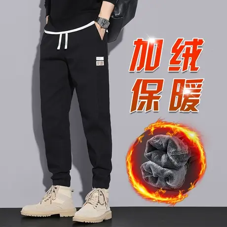冬季加绒裤加厚款工装休闲长裤男士2023新款保暖防风男裤子秋冬款商品大图