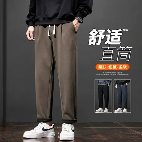 春天男款潮牌痞帅西裤春秋款男生宽松紧腰休闲裤子春季直筒西装裤商品大图