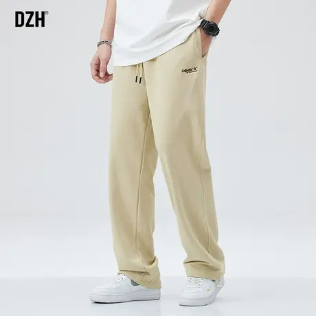 男士杏色卫裤男款秋季潮牌直筒休闲长裤宽松休闲运动裤2023年新款商品大图