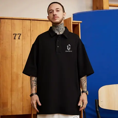 2025新款重磅polo衫t恤胖子短袖潮牌宽松纯棉夏季大码男装半袖夏商品大图