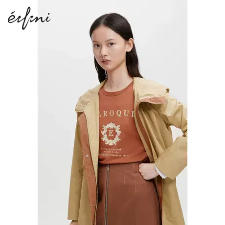 伊芙丽卫衣女年秋装新款圆领复古印花时尚休闲上衣1B9101031商品大图