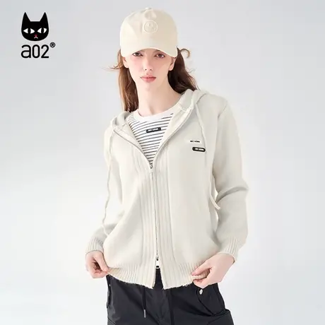 【呼呼严选专享】a02休闲针织外套女2023秋新品宽松针织开衫商品大图