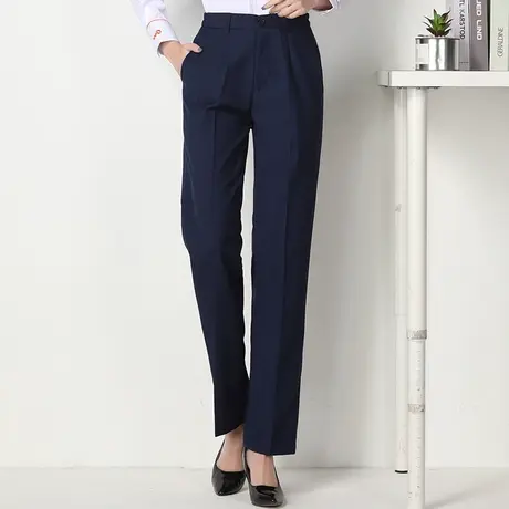 策蔓秋季新款联通宝蓝西裤女联通公司工装制服西裤长裤职业工作服图片