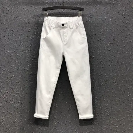 【清仓不退换】牛仔裤秋冬新款欧货女松紧高腰宽松加绒小脚哈伦裤图片