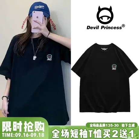 潮牌t恤女短袖宽松waitmore时尚显瘦个性上衣2023夏季百搭ins体恤商品大图