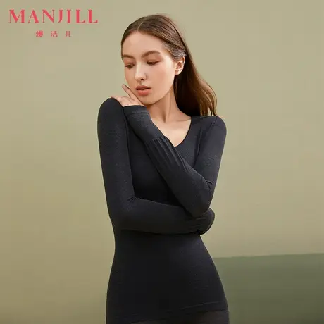 熳洁儿保暖无痕内衣女加绒美雅碧纤维长袖打底衫家居服秋冬新款商品大图