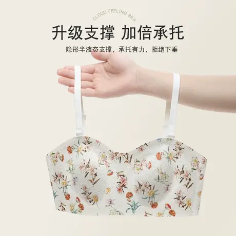 抹胸内衣女无肩带聚拢防滑上托小胸无钢圈凉感无痕隐形文胸罩裹胸商品大图