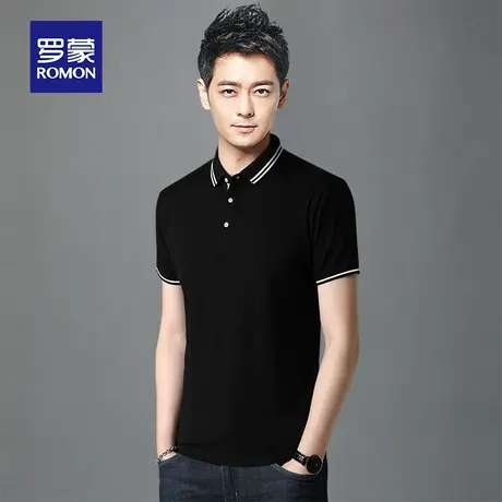 罗蒙夏季短袖T恤男中青年休闲内搭翻领POLO衫韩版时尚男装上衣潮商品大图