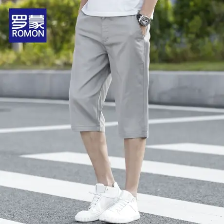 罗蒙男士休闲短裤男裤夏季薄款七分裤宽松直筒夏天超薄中裤子男款商品大图