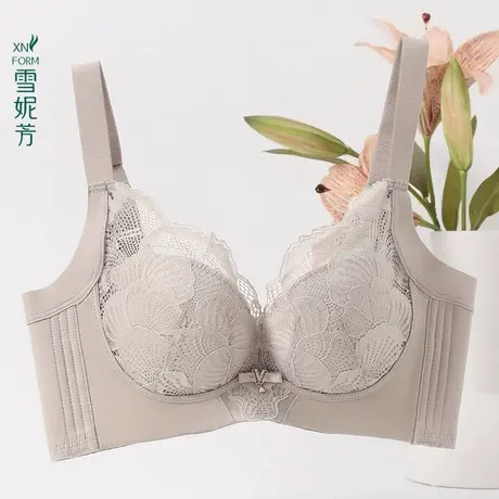 雪妮芳中厚杯小胸显大文胸罩无钢圈软支撑聚拢高侧比收副乳内衣商品大图