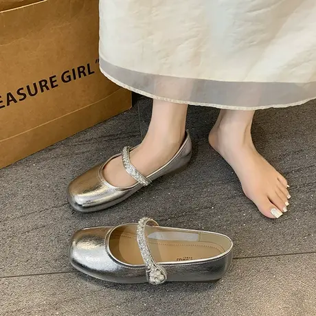 法式平底玛丽珍鞋女2025新款夏季配裙子单鞋气质温柔英伦风小皮鞋图片