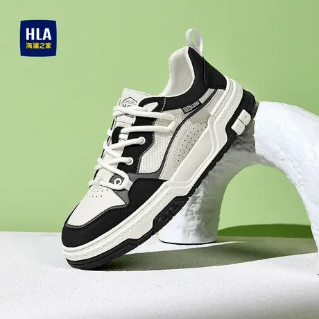 HLA/海澜之家板鞋2025春新品潮流拼接厚底板鞋耐磨百搭运动休闲鞋商品大图