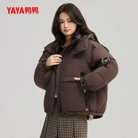 鸭鸭羽绒服女士2025冬季新品短款宽松时尚百搭加厚鸭绒保暖外套Y商品大图