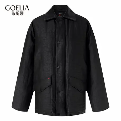 歌莉娅秋季新品18姆米龟纹香云纱羽绒服（男女同款）1E9L8B070商品大图