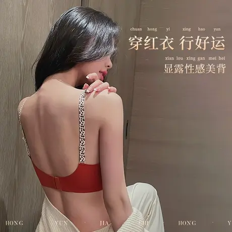 u型美背性感内衣女士2023年新款聚拢小胸显大露背无痕文胸罩套装商品大图