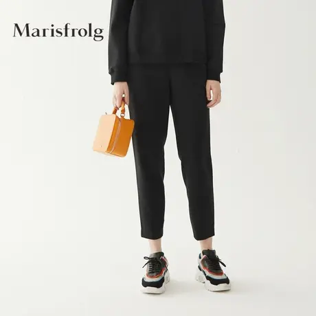Marisfrolg玛丝菲尔2020年秋季新款黑色时尚气质休闲裤九分铅笔裤商品大图