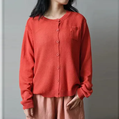 dza 文艺复古薄款针织开衫女士夏季外搭短款外套休闲上衣宽松显瘦商品大图