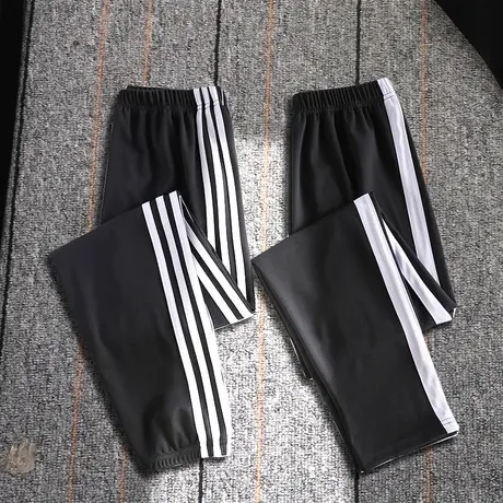 运动裤女裤秋季宽松直筒九分黑色休闲裤子女2020新款显瘦百搭束脚商品大图