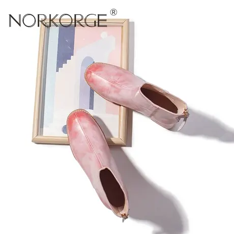 甜美蜜桃粉时装靴女靴商品大图