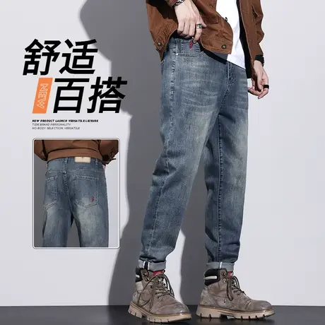 春秋款日系港风高端复古风休闲牛仔裤春季男士新塘水洗男裤子男装商品大图