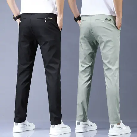 夏季薄款春秋款冰丝西裤男士修身小脚商务休闲长裤子男裤2024新款商品大图