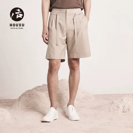 后序新中式国风短裤男宽松直筒原创设计感休闲五分裤垂感裤子男图片