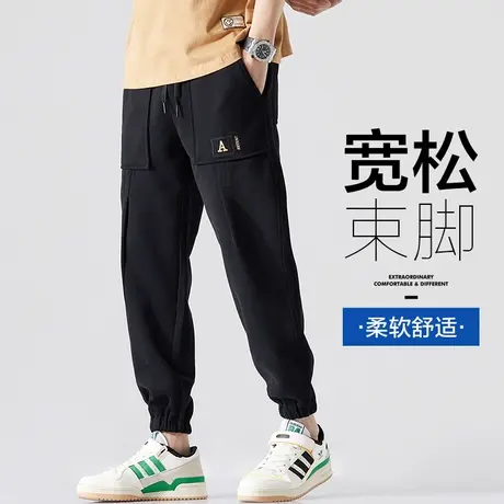 夏季薄款九分男裤针织卫裤男生2023新款休闲裤男士运动裤子春秋款商品大图