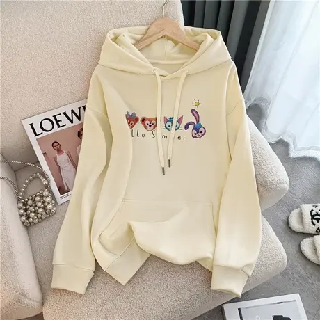 连帽卫衣女秋装2023年新款oversize美式复古慵懒风宽松长袖上衣服商品大图