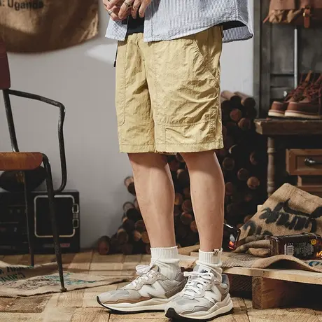 Modi Nick/摩帝尼克潮流百搭纯色宽松五分裤男士五分裤休闲多口袋商品大图