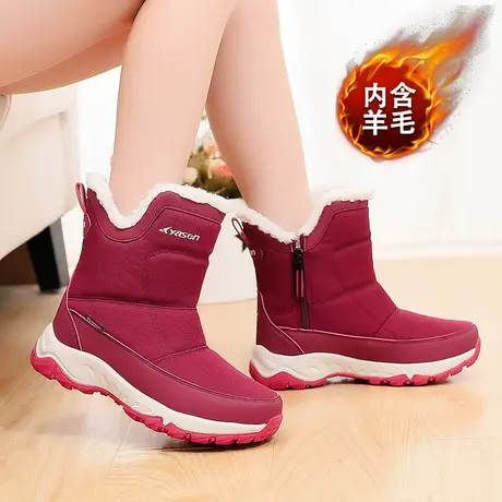 东北雪地靴女新款防滑加绒冬季保暖棉鞋高帮加厚底学生户外短靴子商品大图