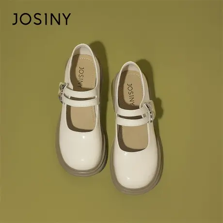 Josiny/卓诗尼玛丽珍鞋2024年新款春季复古粗跟法式英伦风单鞋子商品大图