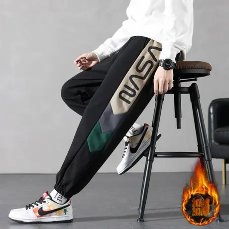 青少年13秋冬棉感卫裤15岁男孩初中学生14加绒加厚16大童运动长裤商品大图