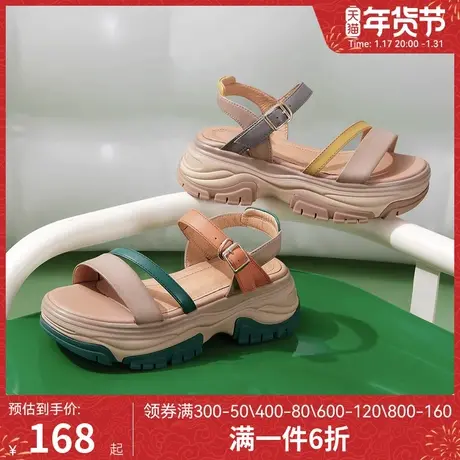 骆驼运动鞋2023夏季新款时尚休闲沙滩鞋外穿中性风拼色运动凉鞋子图片