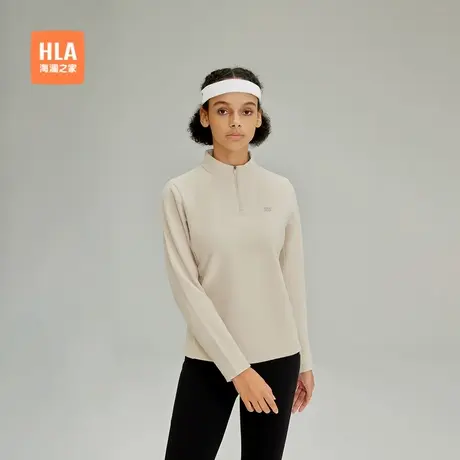 HLA/海澜之家运动sportsday磨毛健身卫衣秋新款立领印花长袖女装商品大图