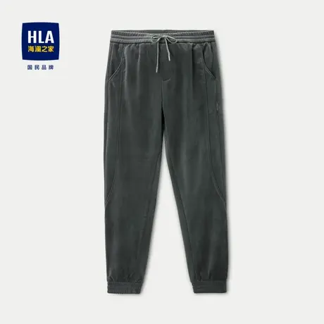 HLA/海澜之家一条过冬系列休闲裤23秋冬新款加绒加厚保暖裤子男士商品大图