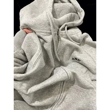 ins超火拉链开衫卫衣女早秋薄款韩版百搭宽松显瘦学生连帽上衣潮商品大图