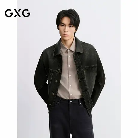 GXG男装 水洗潮流牛仔廓形夹克时尚休闲外套  2025秋季新品商品大图
