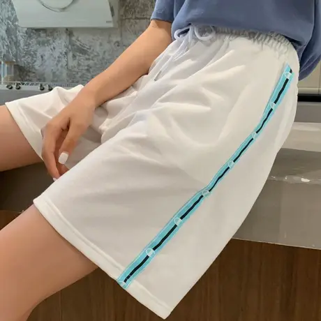 2020新款纯棉五分运动短裤女夏季薄款宽松休闲直筒港味潮ins中裤商品大图