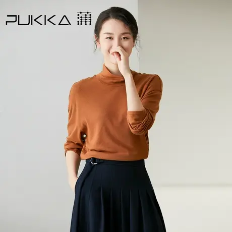 蒲PUKKA 商场同款女装2022冬装新款设计感高领套头针织衫图片