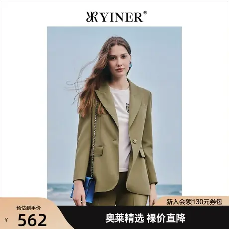 音儿美地女装2022秋季新款长袖宽松翻领休闲西装外套商品大图