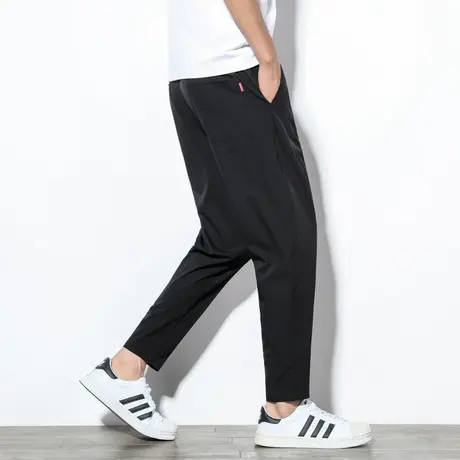 裤子男夏季九分裤修身薄款西裤男士休闲裤韩版潮流男生小脚裤男裤商品大图