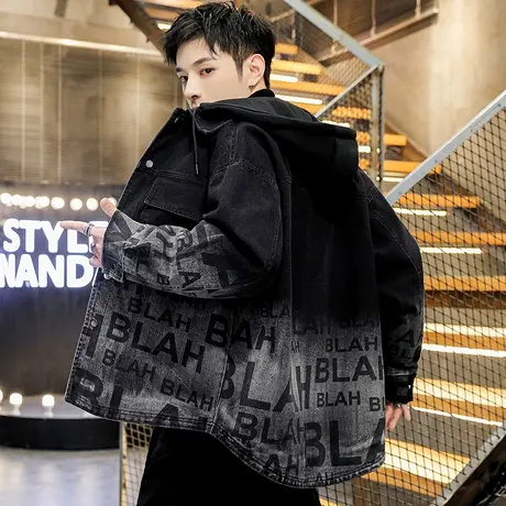 男士牛仔夹克 春秋季新款美式复古外套潮流vintage百搭帅气夹克男商品大图