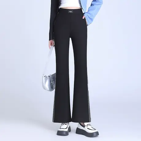 时尚休闲裤女2023秋季新款筒喇裤显瘦垂感微喇叭裤减龄百搭长裤商品大图