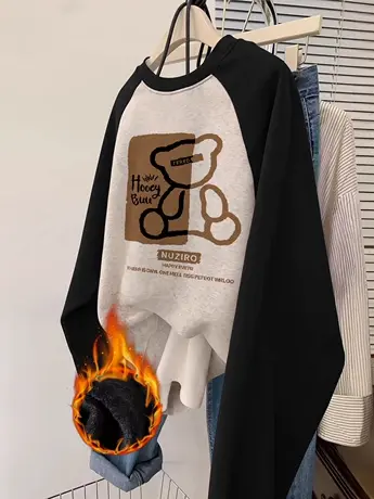 vintage无帽卫衣女韩版慵懒风大码宽松百搭插肩长袖ins潮减龄上衣商品大图