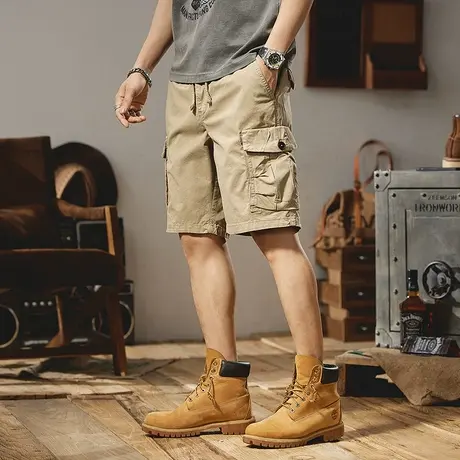 Modi Nick/摩帝尼克男士短裤休闲夏季工装裤复古宽松五分裤薄款商品大图