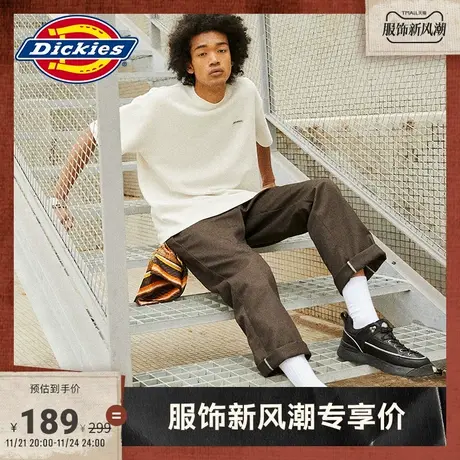 Dickies 春夏工装华夫格面料重磅感短袖T恤男女情侣宽松内搭图片