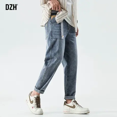 男士蓝色弹力牛仔裤男款简约风直筒休闲长裤百搭裤子2023新款秋季商品大图