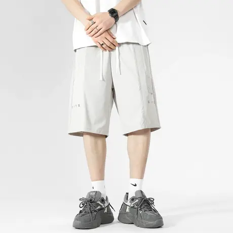 男士沙滩短裤男夏季宽松2023新款薄款速干裤男款直筒五分裤大裤衩商品大图