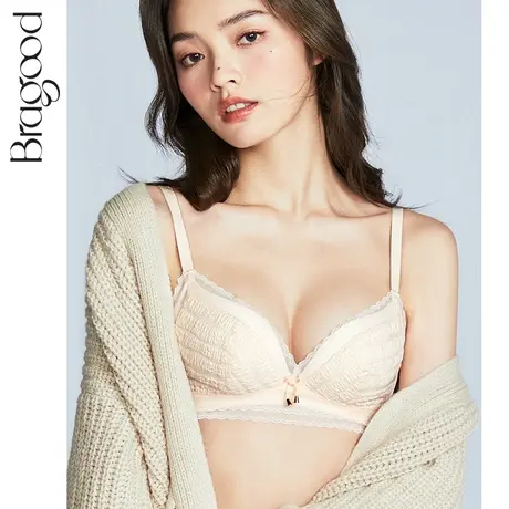 内衣女无钢圈小胸聚拢薄款春夏舒适收副乳蕾丝美背莫代尔文胸套装商品大图