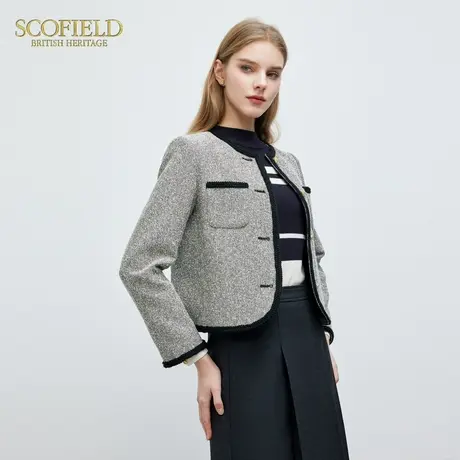 Scofield女装优雅法式小香风粗花呢短外套气质上衣2024春季新款商品大图